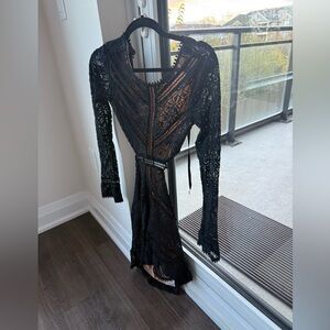 For love & lemons Black/nude Long Sleeve Dress